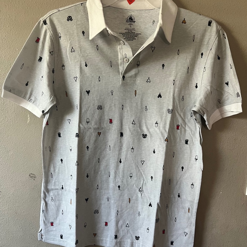 Disneyland foodie mens polo t shirt SIZE S
